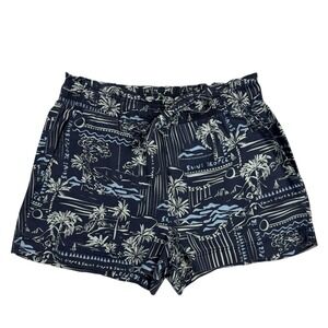 Calypso St. Barth Shorts M Navy Blue Saint Tropez Lyocell Coastal Resortwear